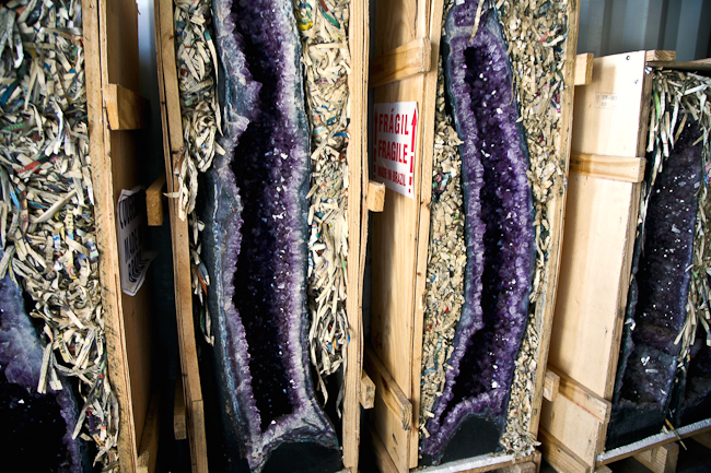 Assorted large amethyst cathedrals. Brazil 